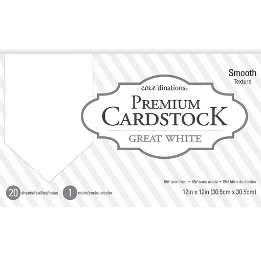 Core’dinations Card Stock<Core'dinations Premium Smooth Cardstock, Great White, 20 Sheets/Pack (377691)