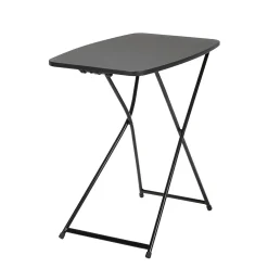 Cosco Folding Tables<18” x 26” Indoor Outdoor Adjustable Height Personal Folding Tailgate Table, Black, 2 pack (37129BLK2E)