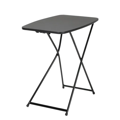 Cosco Folding Tables<18” x 26” Indoor Outdoor Adjustable Height Personal Folding Tailgate Table, Black, 2 pack (37129BLK2E)