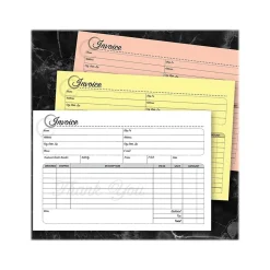 Cosco Business Forms<Artistic 3-Part Carbonless Invoices, 5.4" x 8.5", 50 Sets/Book (074008)