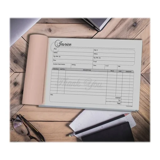 Cosco Business Forms<Artistic 3-Part Carbonless Invoices, 5.4" x 8.5", 50 Sets/Book (074008)