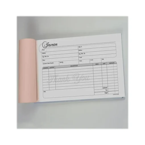 Cosco Business Forms<Artistic 3-Part Carbonless Invoices, 5.4" x 8.5", 50 Sets/Book (074008)