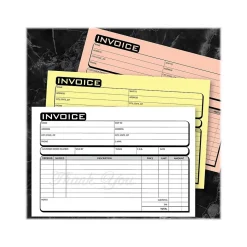 Cosco Business Forms<Business 3-Part Carbonless Invoices, 5.4" x 8.5", 50 Sets/Book (074010)