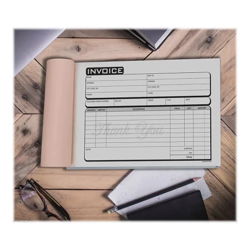 Cosco Business Forms<Business 3-Part Carbonless Invoices, 5.4" x 8.5", 50 Sets/Book (074010)