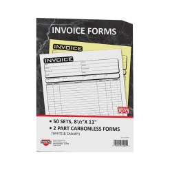 Cosco Business Forms<Business 2-Part Carbonless Invoices, 8.5" x 11", 50 Sets/Book (074005)