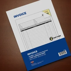 Cosco Business Forms<2-Part Carbonless Invoices, 8.38" x 10.69", 50 Sets/Book, 5/Pack (074034PK5)