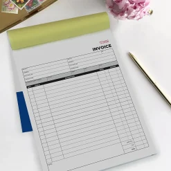 Cosco Business Forms<2-Part Carbonless Invoices, 8.38" x 10.69", 50 Sets/Book, 5/Pack (074034PK5)