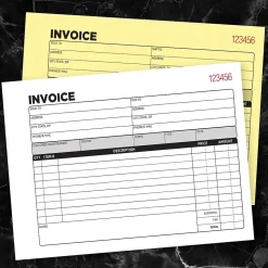 Cosco Business Forms<2-Part Carbonless Invoices, 5.56" x 8.44", 50 Sets/Book, 5/Pack (074033PK5)