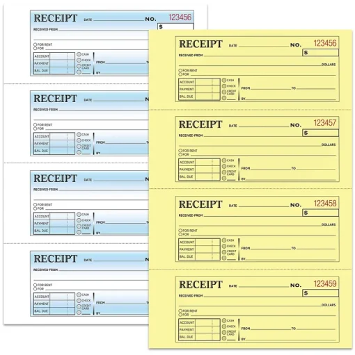 Cosco Business Forms<2-Part Carbonless Receipts, 7.63" x 11", 200 Sets/Book (074037PK2)