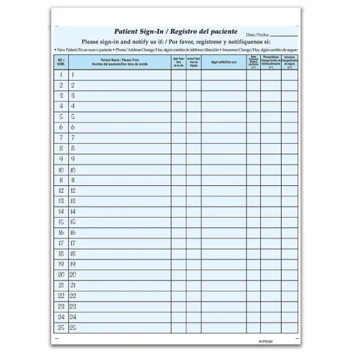 Cosco Medical Forms<Patient Bilingual Confidential Sign-In Forms, 3-Part, 125 Forms/Pack (074042)