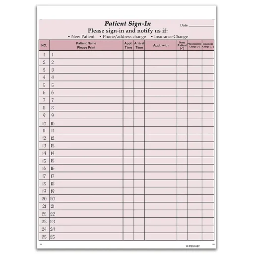 Cosco Medical Forms<Patient Confidential Sign-In Forms, 3-Part, 125 Forms/Pack (074041)