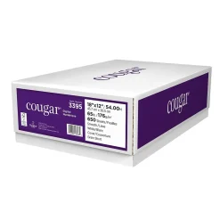 Cougar Card Stock<65 lb. Cover Paper, 12" x 18", White, 650 Sheets/Case (3395)