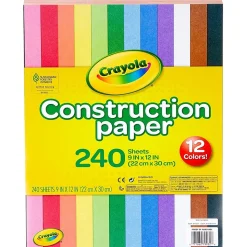 Crayola Construction Paper<12 Colors! Construction Paper, 12" x 9", Assorted Colors, 240/Carton (993200)
