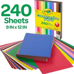 Crayola Construction Paper<12 Colors! Construction Paper, 12" x 9", Assorted Colors, 240/Carton (993200)