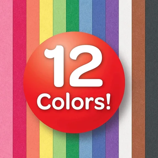Crayola Construction Paper<12 Colors! Construction Paper, 12" x 9", Assorted Colors, 240/Carton (993200)