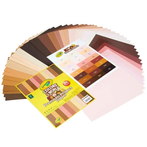 Crayola Construction Paper<Colors of the World 8.5" x 11" Construction Paper, Assorted Colors, 48 Sheets/Pack (99-0091)