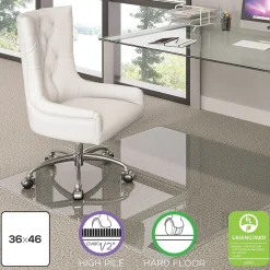 Deflect-O Chair Mats<Carpet & Hard Floor Chair Mat, 36" x 46", Glass (DEF-CMG70433646)
