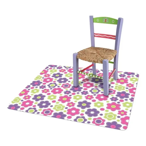 Deflect-O Chair Mats<FashionMat Lazy Daisies Hard Floor Chair Mat, 35" x 40", Low-Pile, Multicolor (CM3540LD)