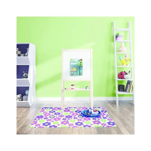 Deflect-O Chair Mats<FashionMat Lazy Daisies Hard Floor Chair Mat, 35" x 40", Low-Pile, Multicolor (CM3540LD)