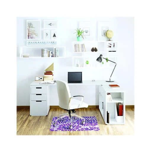 Deflect-O Chair Mats<FashionMat Purple Rain Hard Floor Chair Mat, 35" x 40", Low-Pile, Purple/White (CM3540PR)