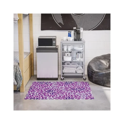 Deflect-O Chair Mats<FashionMat Purple Rain Hard Floor Chair Mat, 35" x 40", Low-Pile, Purple/White (CM3540PR)