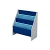 Delta Children Bookcases<Sling Book Rack 4-Tier 28"H Bookshelf, Gray/Blue (TB84414GN-026)