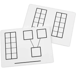 Didax Dry Erase<Ten-Frame Mats Plastic Dry-Erase Whiteboard, 9" x 12", 2/Bundle (DD-211441-2)