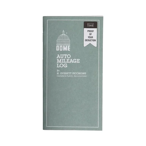 Dome Accounting & Record Journals<Auto Mileage Log Record Book, 3.25" x 6.25", Gray (770)
