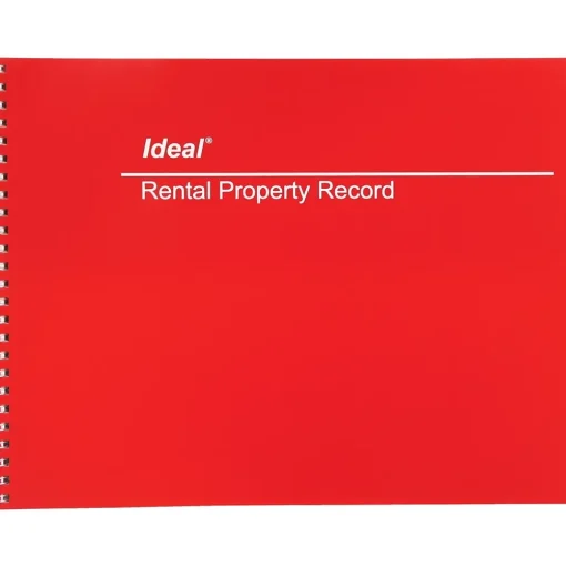 Dome Accounting & Record Journals<Rental Property Record Book, Red, 60 Pages, 8 1/2" x 11"