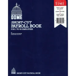 Dome Accounting & Record Journals<Short-Cut Payroll Book, 8 Columns, 11.25" x 8.75", Navy (650)