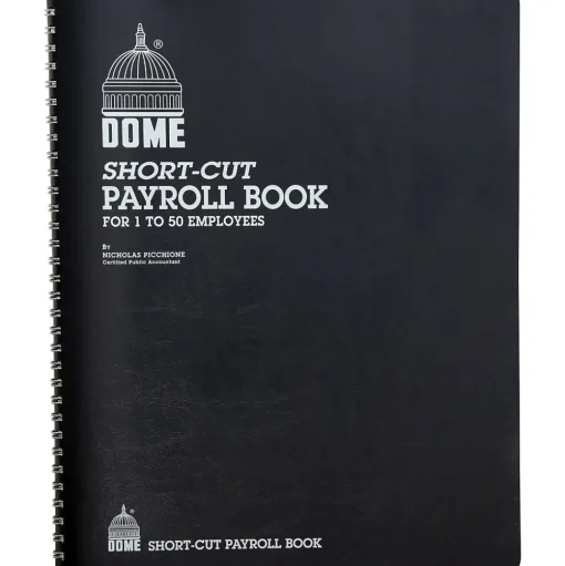 Dome Accounting & Record Journals<Short-Cut Payroll Book, 8 Columns, 11.25" x 8.75", Navy (650)