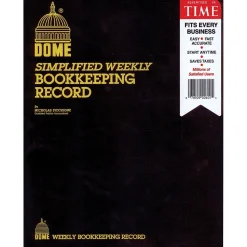 Dome Accounting & Record Journals<Simple Weekly Bookkeeping Record, 8.75" x 11.25", Black (600)