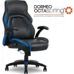 Dormeo Office Chairs<Ergonomic Faux Leather Swivel Manager's Chair, Blue (60030-BLU)
