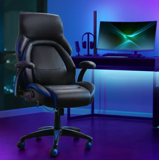 Dormeo Office Chairs<Ergonomic Faux Leather Swivel Manager's Chair, Blue (60030-BLU)