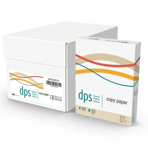 Diversity Products Solutions by Staples Copy Paper<DPS by Staples 8.5" x 11" Copy Paper, 20 lbs., 92 Brightness, 500/Ream (DPS08511)