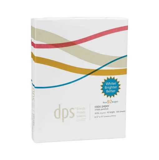 Diversity Products Solutions by Staples Copy Paper<DPS by Staples 8.5" x 11" 3-Hole Punched Copy Paper, 20 lbs., 92 Brightness,10 Reams/Carton (DPS08511P)