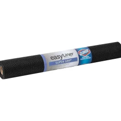 Duck Shelving<Super Grip EasyLiner with Clorox Plastic Shelf Liner, 20", Black (284150)