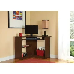 Easy 2 Go Corner Desks<36" W L-Shaped Computer Desk, Resort Cherry (951572-CC)