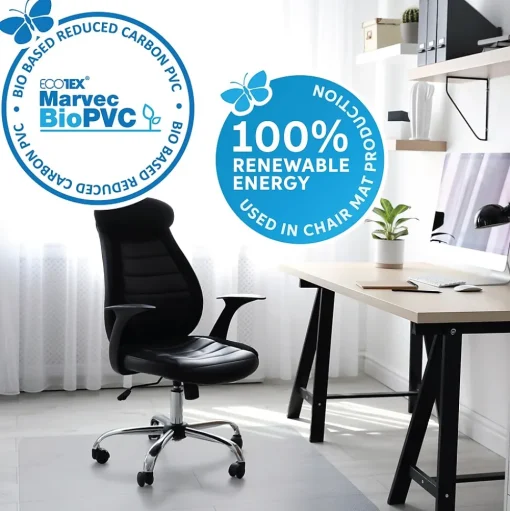 Ecotex Chair Mats<Hard Floor Chair Mat, 36" x 48", Clear Marvec BioPVC (NRCMFLFS0002)