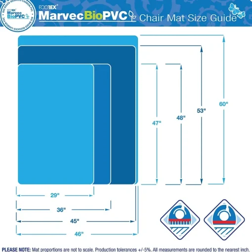 Ecotex Chair Mats<Hard Floor Chair Mat, 36" x 48", Clear Marvec BioPVC (NRCMFLFS0002)