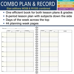 ELAN Grade Books<Undated Combination Plan and Record Book, 8.5" x 11", 30/Pack (PR8-1035-CP)