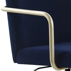 Elle Decor Office Chairs<Giselle Fabric Computer and Desk Chair, Navy Blue/Gold (CHR10058C)