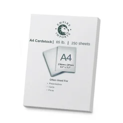 Empire Imports Card Stock<65 lb. Cardstock Paper, 8.27" x 11.69", White, 250 Sheets/Ream (A4CARD)