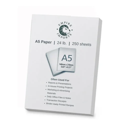 Empire Imports Multipurpose Paper<5.8" x 8.3" Multipurpose Paper, 24 lbs., 96 Brightness, 250 Sheets/Ream (A524R)