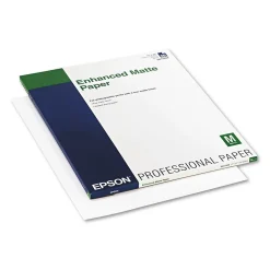 Epson Photo Paper<Enhanced Matte Presentation Paper, 17" x 22", 50 Sheets/Pack (S041908)