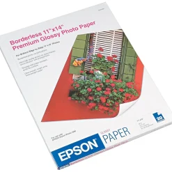 Epson Photo Paper<Glossy Photo Paper, 11" x 14", 20 Sheets/Pack (S041466)