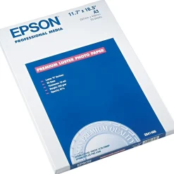 Epson Photo Paper<Glossy Photo Paper, 11.7" x 16.54", 50 Sheets/Pack (EPSS041406)