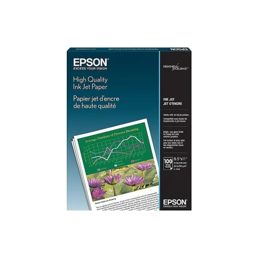 Epson Copy Paper<High Quality 8.5" x 11" Color Copy Paper, 24 lbs., 89 Brightness, 100 Sheets/Pack (S041111)