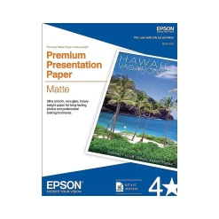 Epson Photo Paper<Premium Matte Presentation Paper, 8.5" x 11", 50 Sheets/Pack (S041257)