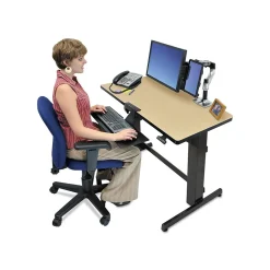 Ergotron Standing Desks<WorkFit-D 48"W Adjustable Standing Desk, Birch (24-271-928)
